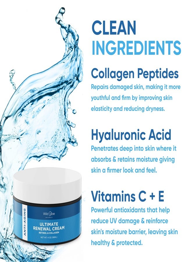 Wild Doe Naturals Retinol Cream for Face - Retinol Night Cream: The Ultimate Dark Spot Corrector, Neck Firming Cream, Wrinkle Cream for Face, Collagen Cream & Hyaluronic Acid Moisturizer w/Shea Butter + Vitamin E -4oz - Image 2